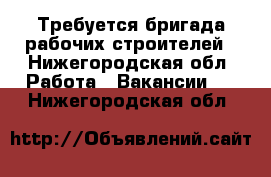 Требуется бригада рабочих строителей - Нижегородская обл. Работа » Вакансии   . Нижегородская обл.